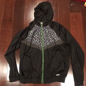 Mission Black and grey wind breaker jacket